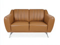 Divano a due posti-Pelle-180x85x85 cm-Cognac-Stile moderno