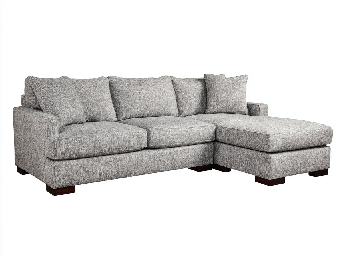 Divano angolare-Tessuto-Legno-320x180x85 cm-Grigio chiaro-Stile moderno