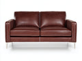 Divano a due posti-Pelle-180x85x85 cm-Marrone-Stile moderno