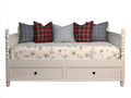 Divano letto-Legno Tessuto-200x90x80 cm-Bianco-Stile rustico