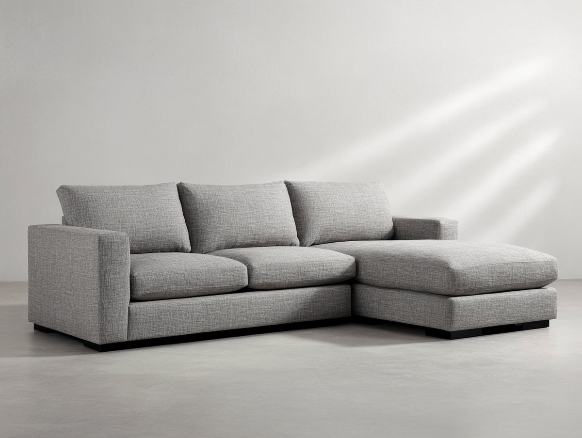 Divano angolare-Tessuto-330x180x85 cm-Grigio-Stile moderno