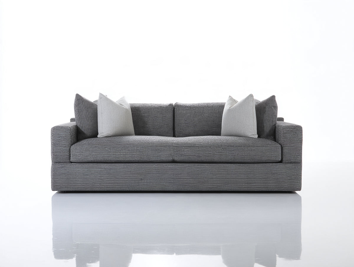 Divano a due posti-Tessuto-190x90x85 cm-Grigio-Stile moderno