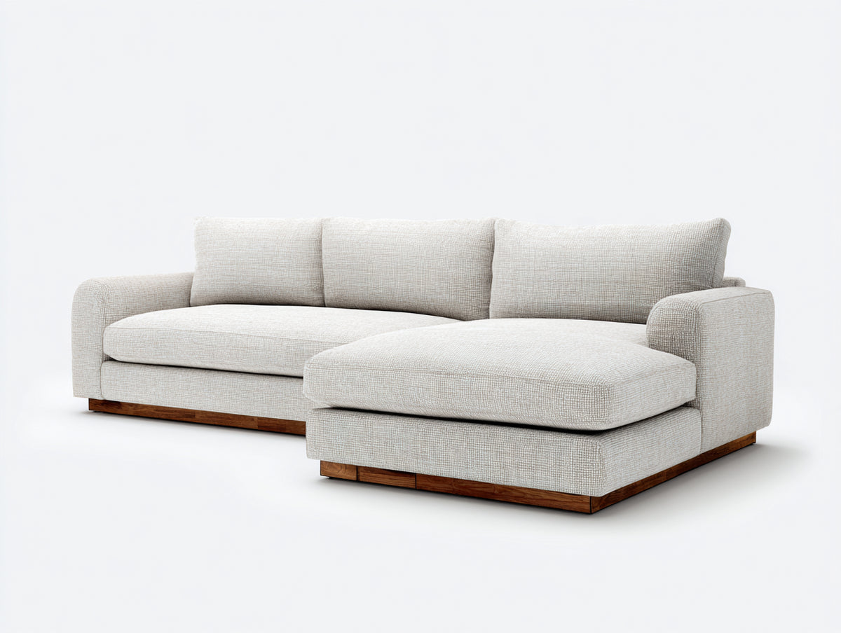 Divano angolare-Tessuto-Legno-320x180x85 cm-Bianco-Stile moderno
