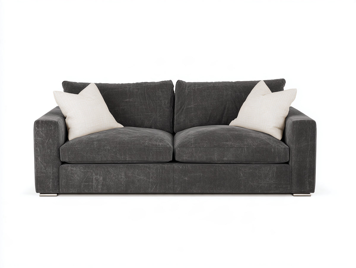 Divano a due posti-Tessuto-190x90x85 cm-Grigio-Stile moderno
