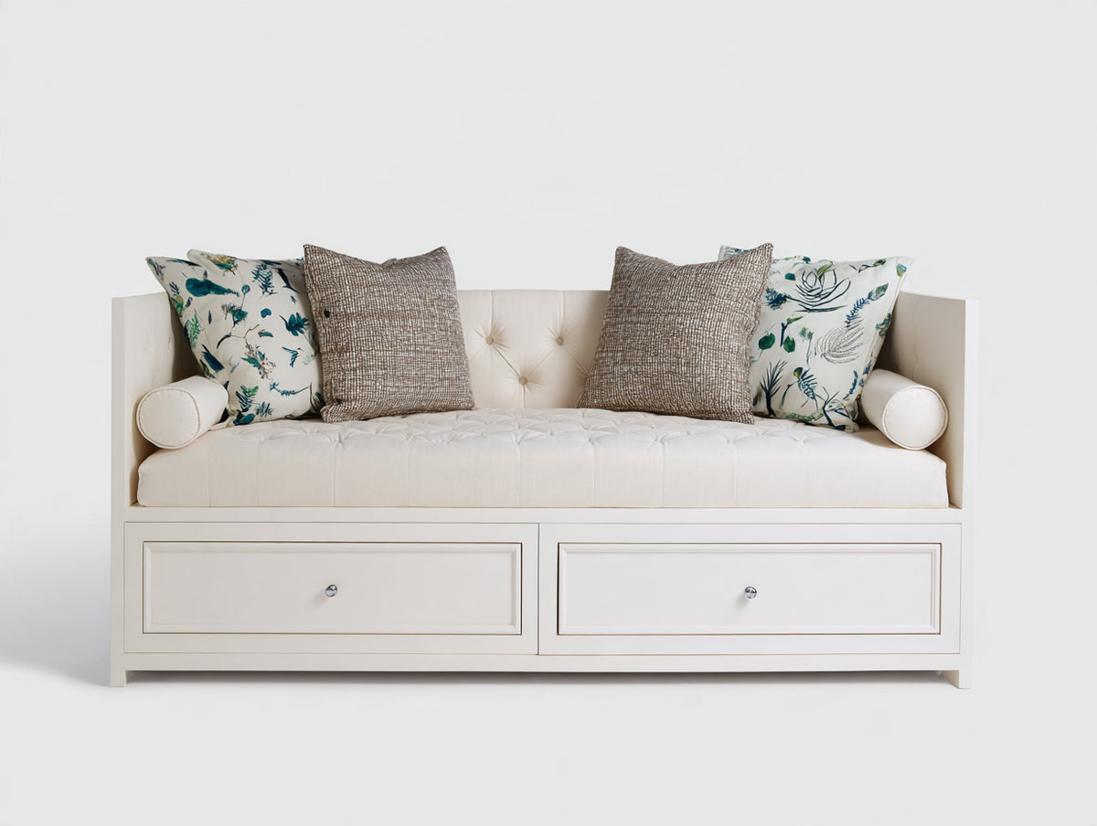 Divano letto-Legno Tessuto-200x90x80 cm-Bianco-Stile moderno