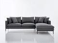 Divano angolare-Tessuto-Metallo-310x170x85 cm-Grigio-Stile moderno