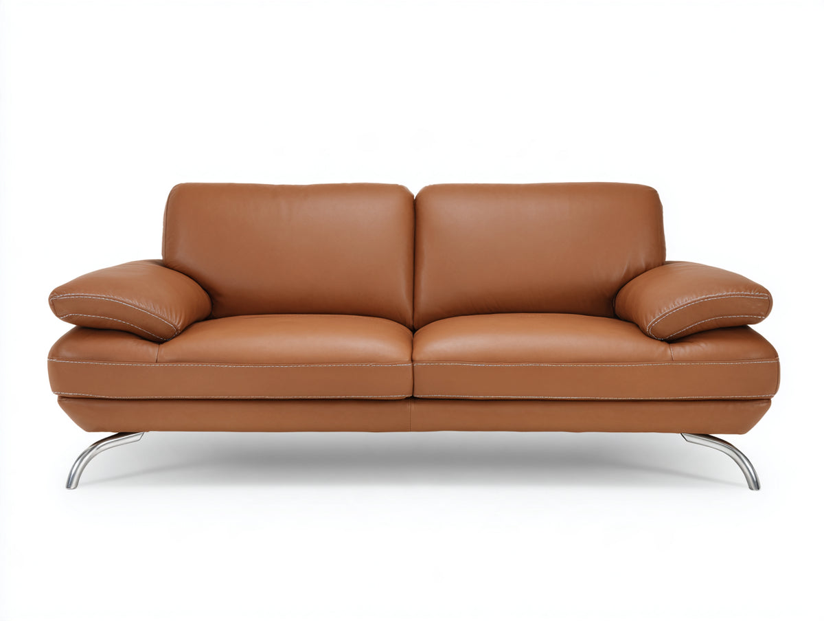 Divano a due posti-Pelle-190x90x85 cm-Cognac-Stile moderno