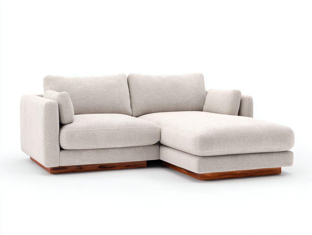 Divano angolare-Tessuto-Legno-320x180x85 cm-Beige-Stile moderno
