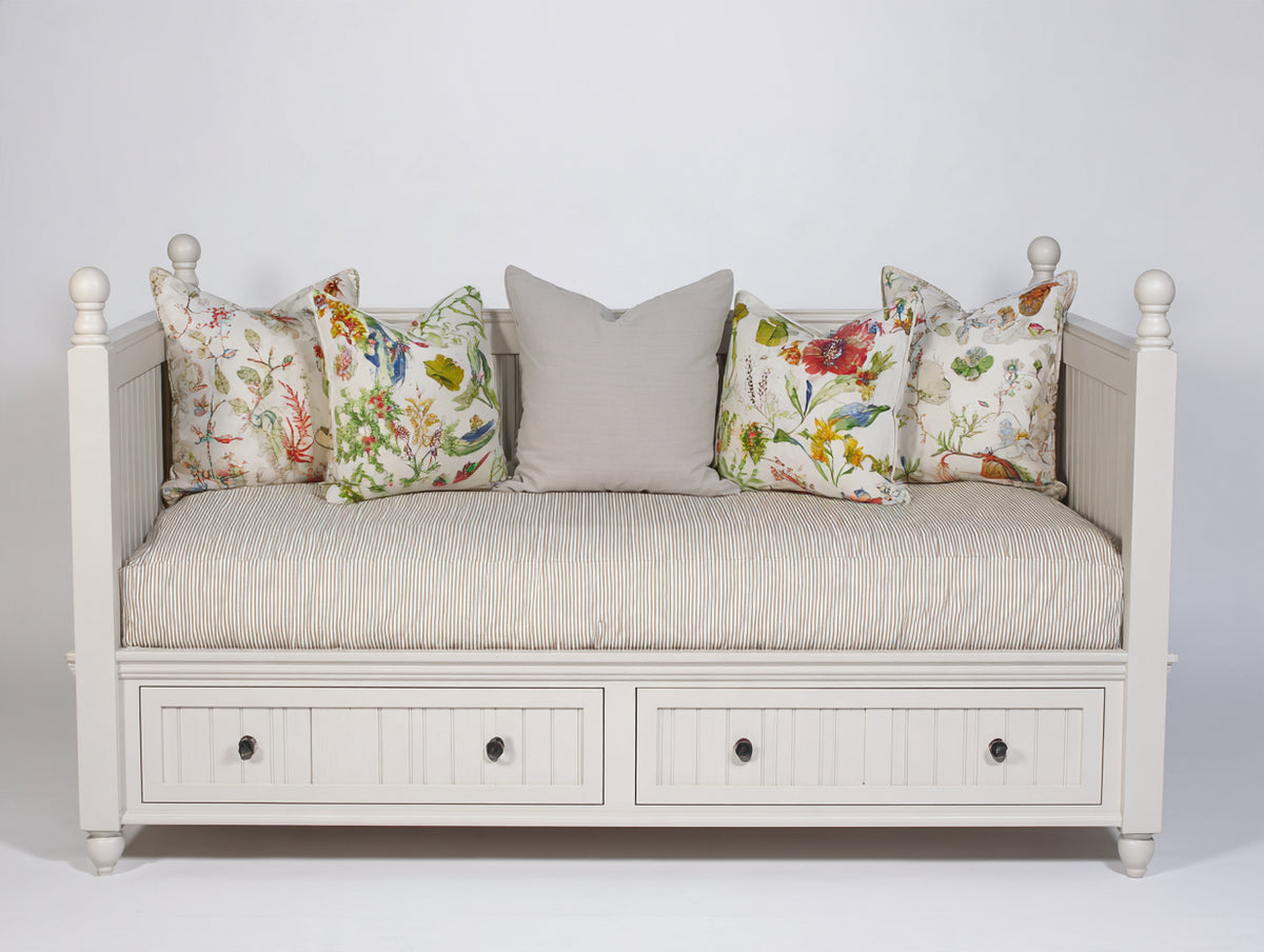 Divano letto-Legno Tessuto-200x90x80 cm-Bianco-Stile classico