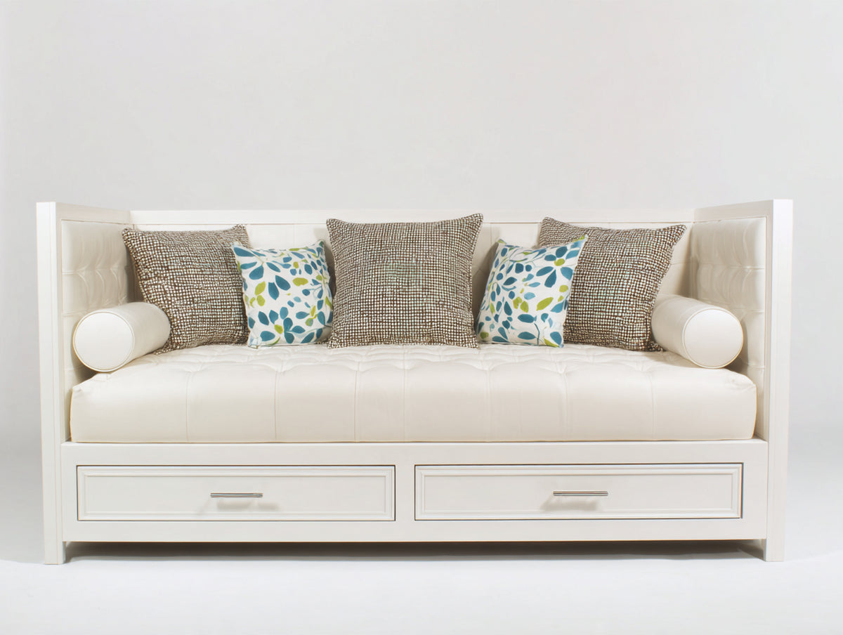 Divano letto-Legno Tessuto-200x90x80 cm-Bianco-Stile moderno