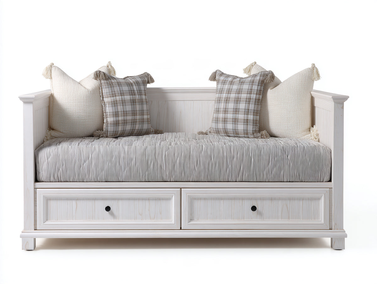 Divano letto-Legno Tessuto-200x90x80 cm-Bianco-Stile moderno