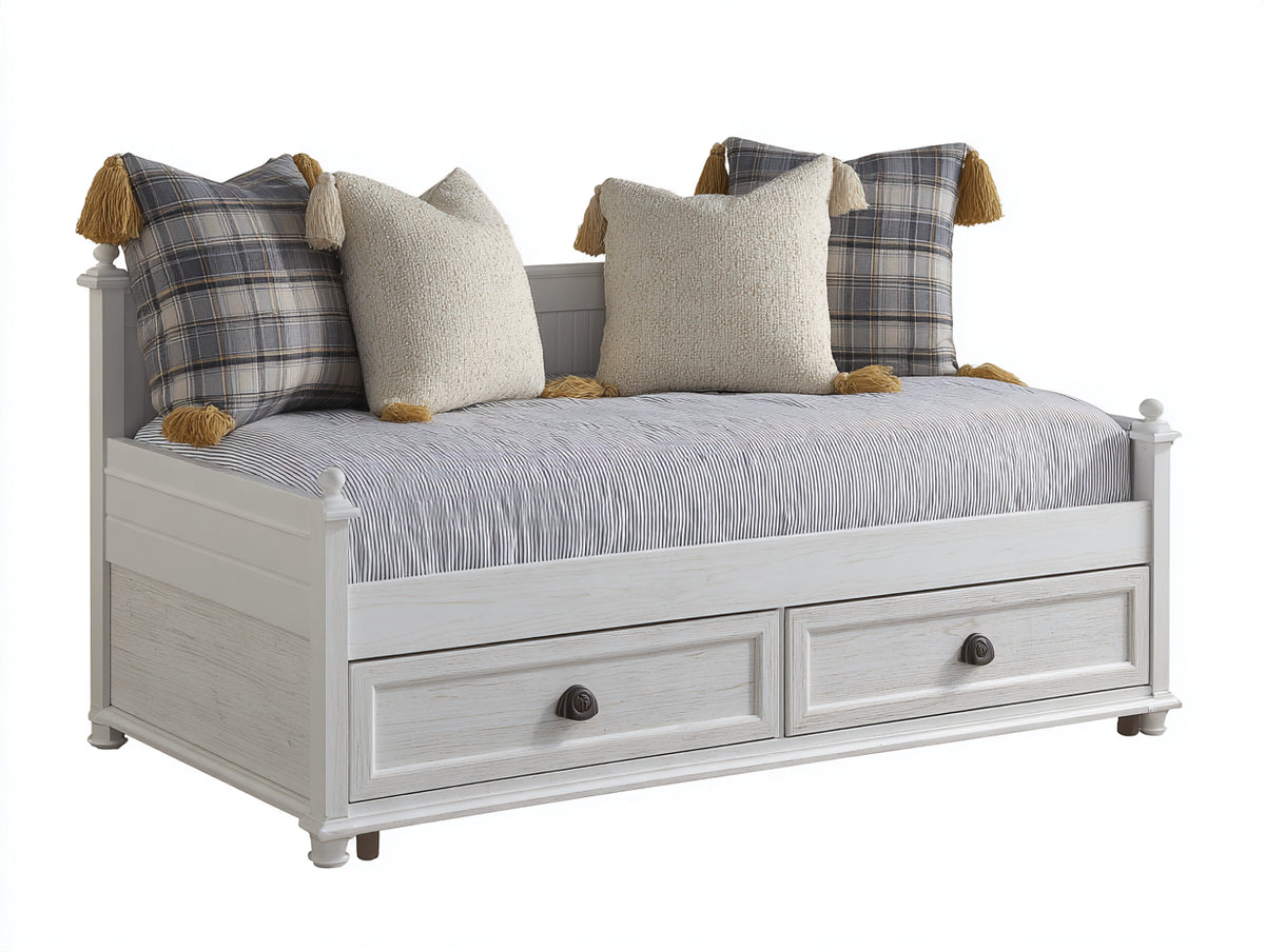 Divano letto-Legno Tessuto-200x90x80 cm-Bianco-Stile rustico