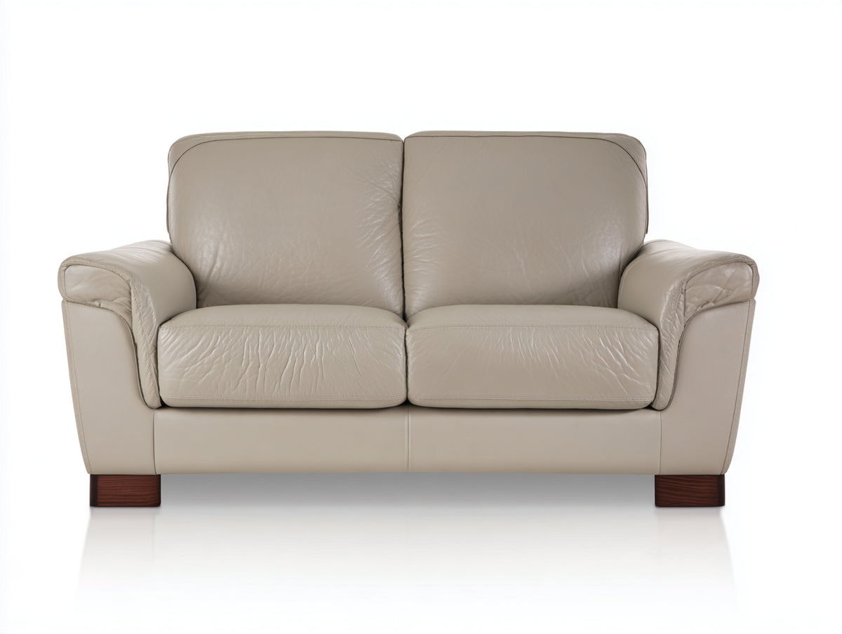 Divano a due posti-Pelle-180x85x85 cm-Beige-Stile moderno