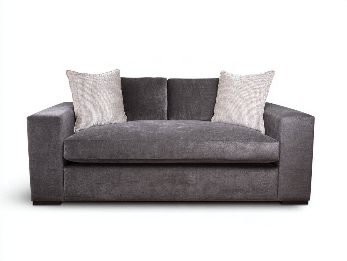 Divano a due posti-Velluto-190x90x85 cm-Grigio scuro-Stile moderno